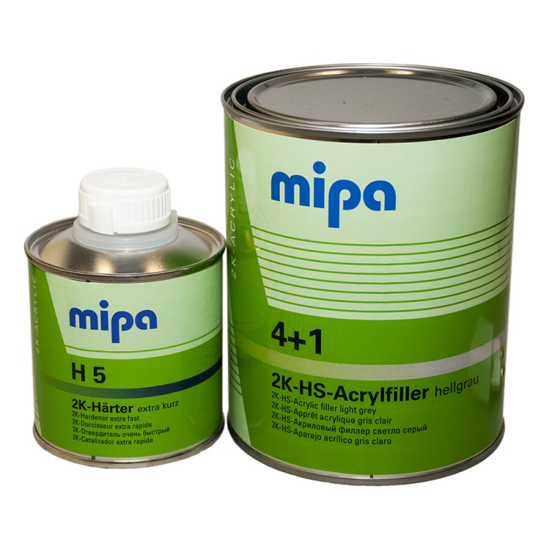 Грунт  MIPA  Acrylfiller 2К 4+1 акриловый светло-серый (комплект), уп.1л+0,25л