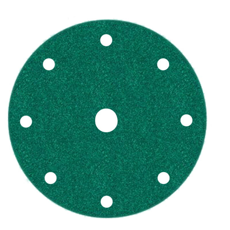 Р120 150мм 3М Hookit 245Р Круг абразивный, зелёный, на липучке, с 9 отверстиями  арт.00313