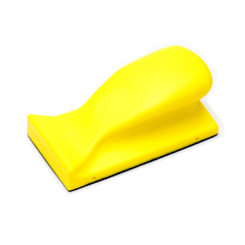 Шлифблок 67-127мм твердый (мягкая ручка), на липучке, желтый