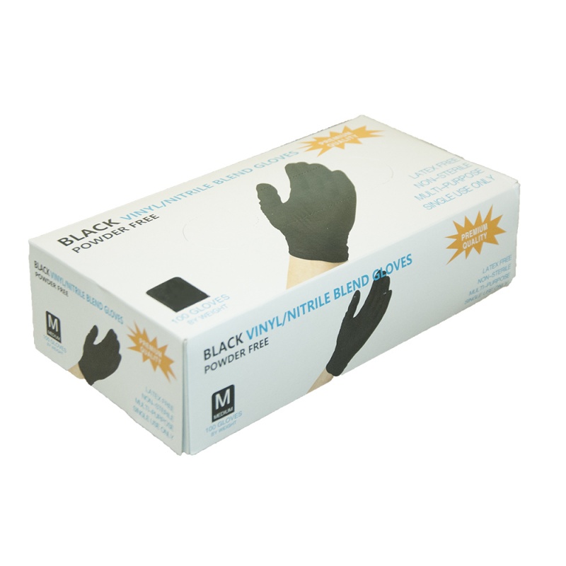 Перчатки нитриловые Black Gloves, черные, размер L, уп.100шт