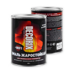 Эмаль жаростойкая +1000°С DECORIX, черный, банка, 0,8 кг.