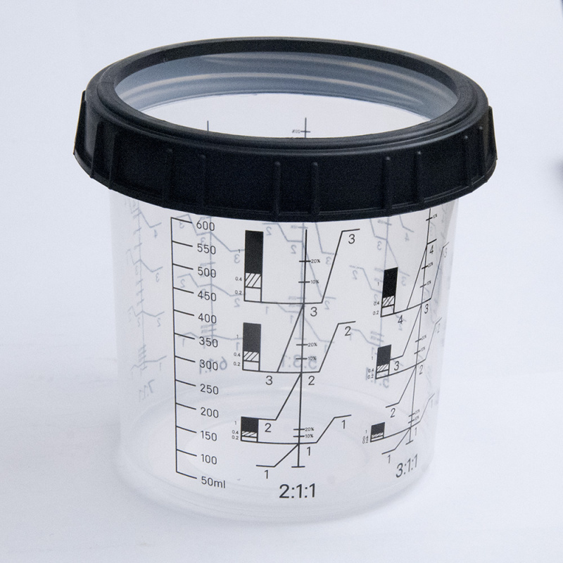 Внешний стакан из жесткого пластика для лакокраски 600 мл c запорным кольцом № NL-PC-OUTCUP