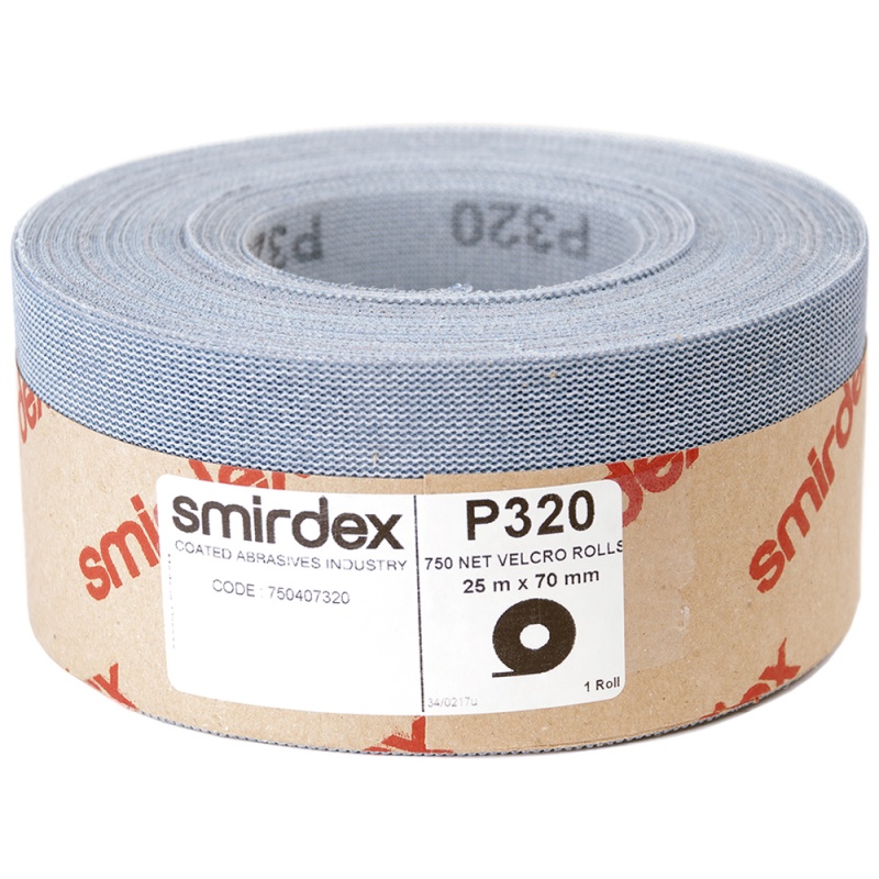 P320 70мм*25м SMIRDEX Net Velcro 750 Абразивная сетка в рулонах