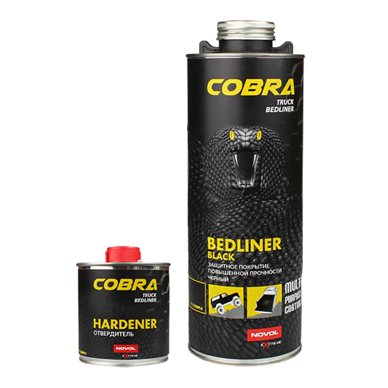 NOVOL  COBRA TRUCK BEDLINER  Защитное покрытие повышенной прочности, чёрное (комплект), уп.0,6л+0,2л