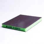Абразивная шлифовальная губка ICAR Medium, 2х2, Green foam, зерно AO Brown Grit-180, 120*98*12мм