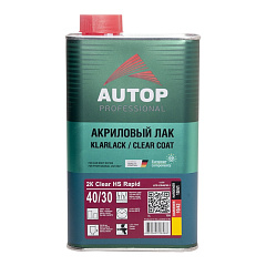 Лак  AUTOP  2K Clear HS Rapid Antiscratch 40/30 акриловый, уп.1,0л