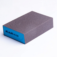 Абразивная шлифовальная губка ICAR Blue Soft, 4х4, зерно AO Brown Grit-400, 98*69*26мм