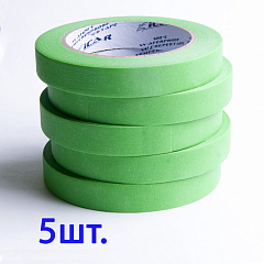 40м х 18мм Малярная лента Зеленая Green ICAR  Semicrepped 120С, набор 5шт