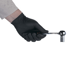 ADOLF BUCHER  Перчатки нитриловые, черные СТАНДАРТ, без талька, размер М, уп.100шт