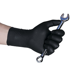ADOLF BUCHER  Перчатки нитриловые, черные МАГНУМ, без талька, размер M, уп.50шт