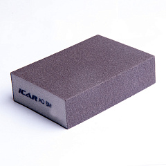 Абразивная шлифовальная губка ICAR Grey Soft, 4х4, зерно AO Brown Grit-150, 98*69*26мм