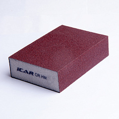 Абразивная шлифовальная губка ICAR Grey Hard, 4х4, зерно Ceramic Brown Grit- 80, 98*69*26мм