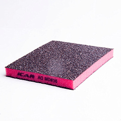 Абразивная шлифовальная губка ICAR Medium, 2х2, Red foam, зерно AO Brown Grit-36, 120*98*12мм