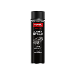 Эмаль акриловая, ACRYLIC TOPCOAT SPRAY, черный матовый, аэрозоль, Новол ПИ, уп. 500 мл
