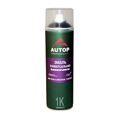 чёрная матовая  AUTOP  Эмаль акриловая высокоукрывистая №18, High Build Topcoat (аэрозоль), уп.650мл