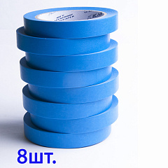 40м х 18мм Малярная лента Синяя Blue ICAR Washi 100C, набор 8шт