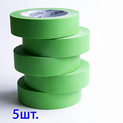 40м х 30мм Малярная лента Зеленая Green ICAR  Semicrepped 120С, набор 5шт