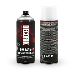 Эмаль термостойкая +400°С DECORIX, белый, аэрозоль, 520мл