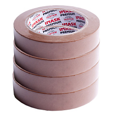 40м х 24мм Коричневая Малярная лента IMASK Premium 90C Rubber Creped, набор 4шт