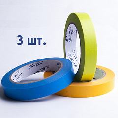 40м х 24мм Малярная лента Color set (Син.1шт, Оранж.1шт, Зел.1шт), ICAR Washi 100C, набор 3шт
