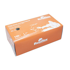 REOFLEX Перчатки нитриловые, чёрные, размер L, уп.100шт