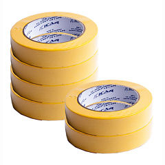 40м х 24мм Малярная лента Желтая Yellow ICAR  Semicrepped 120С, набор 6шт