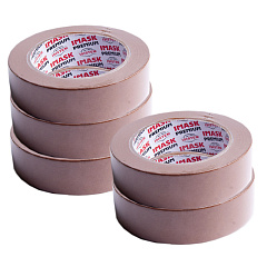 40м х 30мм Коричневая Малярная лента IMASK Premium 90C Rubber Creped, набор 5шт
