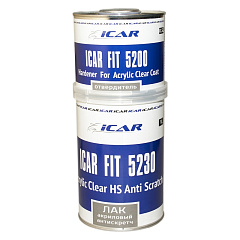 Акриловый бесцветный лак HS ICAR FIT 5230 антискретч 2+1, набор 1л + 0,5л