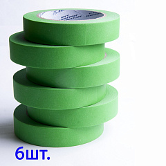 40м х 24мм Малярная лента Зеленая Green ICAR  Semicrepped 120С, набор 6шт