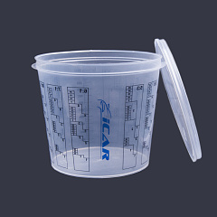 Ёмкость пластиковая мерная ICAR с крышкой, 1400мл, набор 25шт
