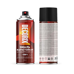 Эмаль жаростойкая +1200°С DECORIX, чёрный, аэрозоль, 520мл