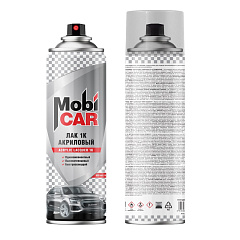 Лак акриловый 1К MobiCAR, бесцветный глянцевый, аэрозоль, 520мл