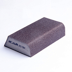 Абразивная шлифовальная губка ICAR Grey Soft, COMBI 4х4, зерно AO Brown Grit-100, 98*69*26мм