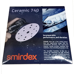 Р80-320 150мм SMIRDEX Ceramic Velcro Discs 740  Набор 740  Абразивных кругов 10шт, с 15 отверстиями