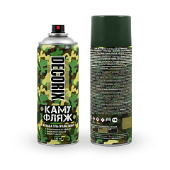 Эмаль камуфляж DECORIX, черный матовый, аэрозоль, 520мл
