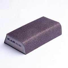 Абразивная шлифовальная губка ICAR Blue Hard, COMBI 4х4, зерно AO Brown Grit-100, 98*69*26мм