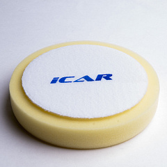 Полировальный поролон. круг ICAR D150mm (велкро 125mm) T30mm среднемягкий желтый
