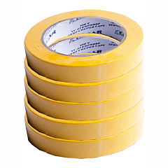 40м х 18мм Малярная лента Желтая Yellow ICAR  Semicrepped 120С, набор 5шт