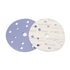 P1000 150мм SMIRDEX Ceramic Velcro Discs 740  Абразивный круг, с 15 отверстиями