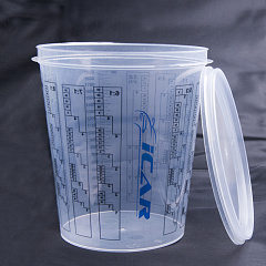 Ёмкость пластиковая мерная ICAR с крышкой, 2300мл, набор 25шт