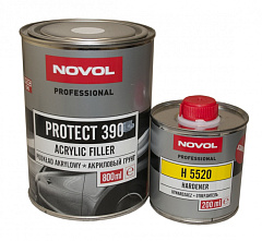 Грунт NOVOL  PROTECT 390 4+1 акриловый белый (комплект), уп.0,8л+0,2л