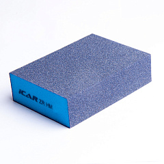 Абразивная шлифовальная губка ICAR Blue Hard, 4х4, зерно Zirc Blue Grit-150, 98*69*26мм