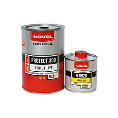 Грунт NOVOL  MS PROTECT 300  акриловый автомобильный, чёрный (комплект), уп.1л+0,25л
