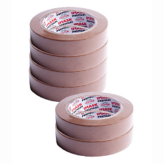 40м х 24мм Коричневая Малярная лента IMASK Premium 90C Rubber Creped, набор 6шт