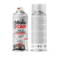 Лак бензостойкий 1К MobiCAR, бесцветный глянцевый, аэрозоль, 520мл