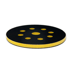 Подложка промежуточная 125mm T5mm STANDARD на липучке, 8 отв желтая ICAR YELLOW