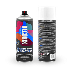 Эмаль по пластику DECORIX, белый глянцевый, аэрозоль, 520мл