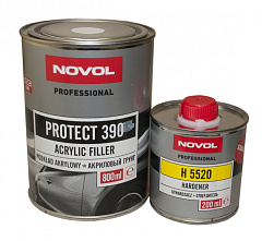 Грунт NOVOL  PROTECT 390 4+1 акриловый серый (комплект), уп.0,8л+0,2л