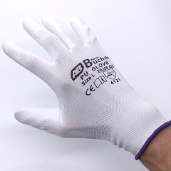 ADOLF BUCHER  Перчатки для механических работ с PU покрытием, белые, размер XL, уп.1пара