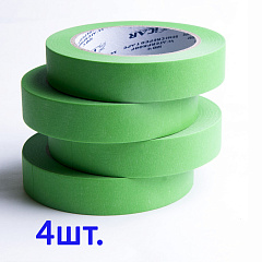 40м х 24мм Малярная лента Зеленая Green ICAR  Semicrepped 120С, набор 4шт